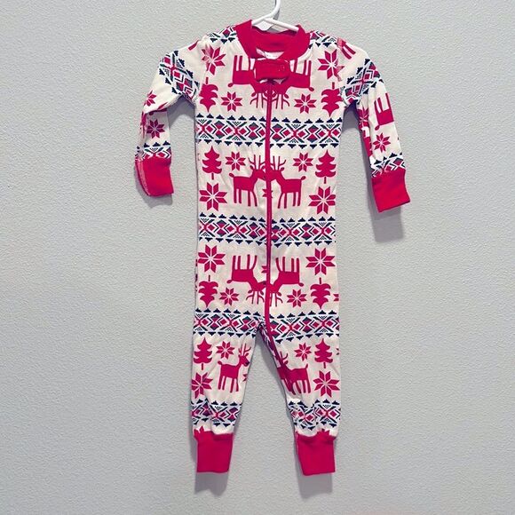 Hanna Andersson Dear Deer‎ Zip Up PJs Sz 80cm 18-24m - Picture 1 of 4